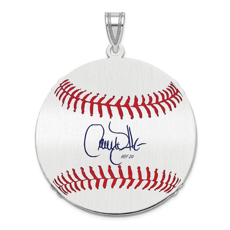 Sterling Silver Larry Walker Signature Lg Enamel Baseball Pendant